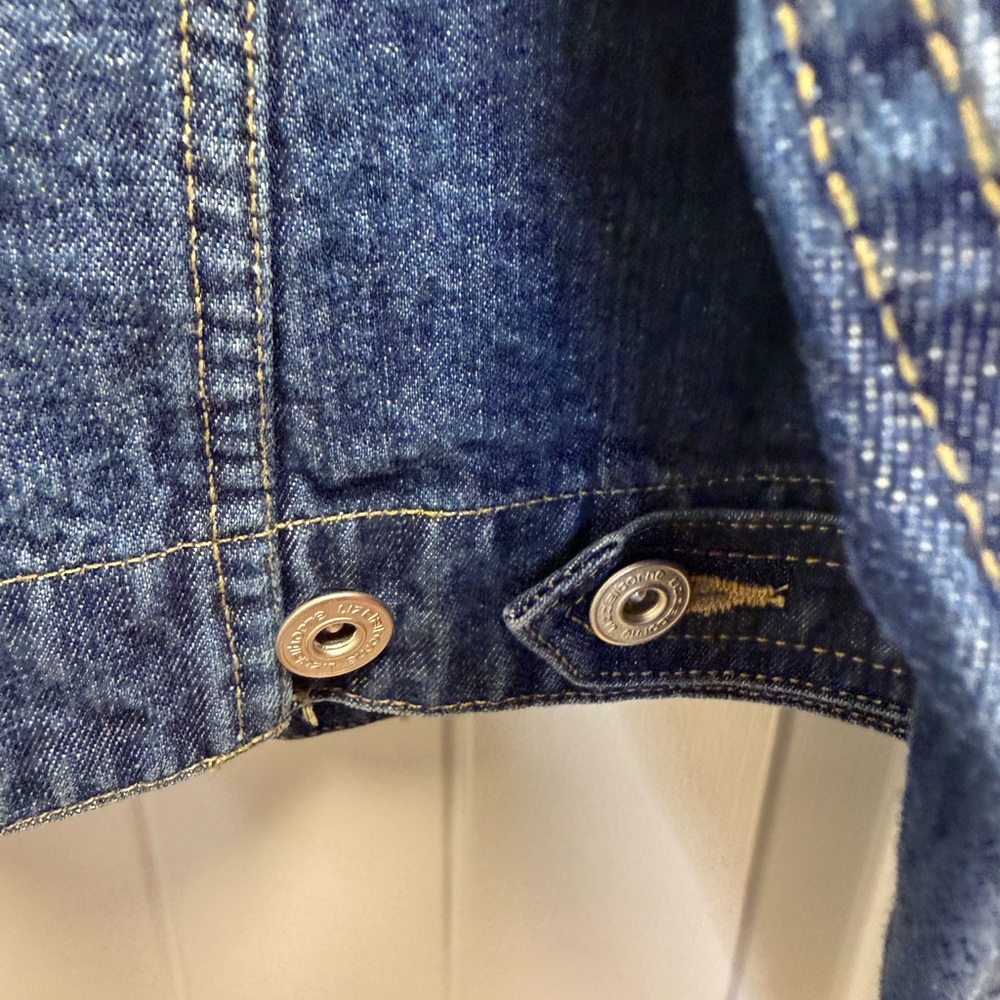 Vintage Liz Claiborne Denim Jacket Embroidered Flowers Sz X-Large New With Tags - Picture 12 of 14